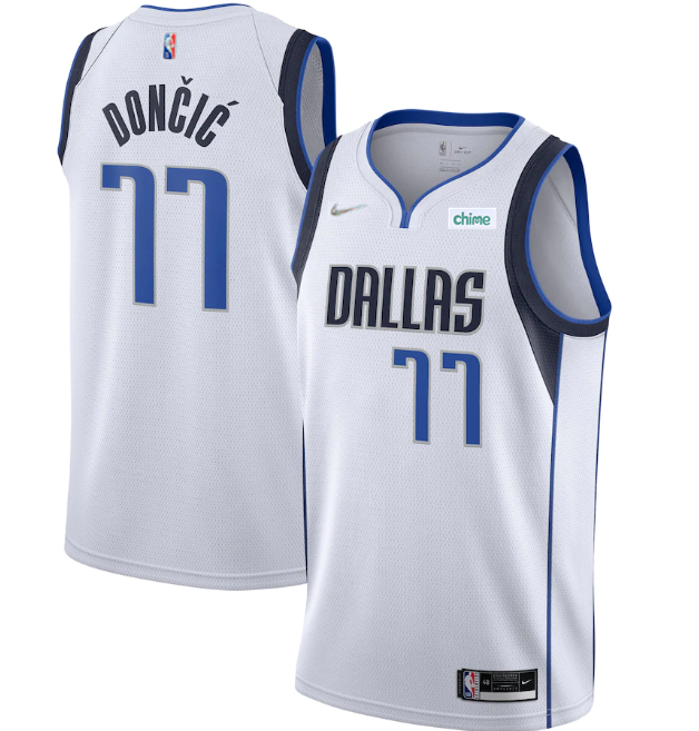 Men's Dallas Mavericks #77 Luka Doncic 75th Anniversary White Stitched Basketball Jersey Men's Dallas Mavericks #77 Luka Doncic 75th Anniversary White Stitched Basketball Jersey
